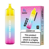 Vape device and packaging with 'Fizzy Cherry' flavor on a white background