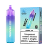 Vape device and packaging with 'Fizzy Cherry' flavor on a white background