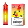 Vape device and packaging with 'Fizzy Cherry' flavor on a white background