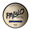 Pablo Gold Edition Frosted Mint in a round can, delivering a crisp mint flavour with a frosty finish and 17mg nicotine strength in a tobacco-free pouch.
