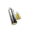 Gold and black vape device with lemon lime flavor on a white background