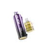 Gold and black vape device with lemon lime flavor on a white background