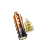 Gold and black vape device with lemon lime flavor on a white background