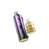 Gold and black vape device with lemon lime flavor on a white background
