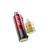 Gold and black vape device with lemon lime flavor on a white background