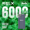 Relx Max Go 6000 Disposable Vape Device 20mg Box Of 5, Blueberry Cranberry Cherry
