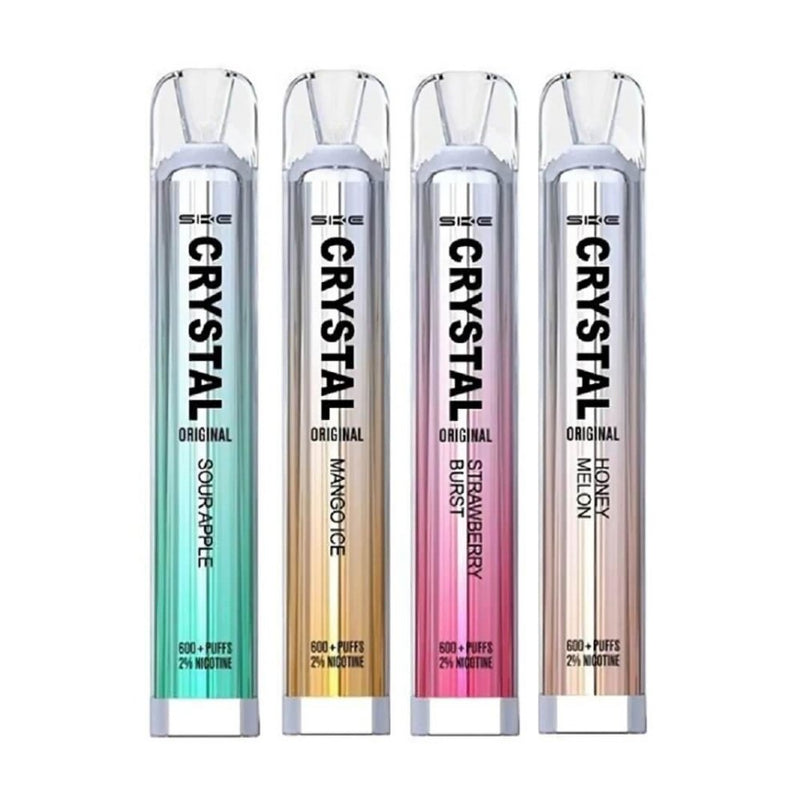 SKE Crystal 600 Puffs Disposable Vape Pod Device 20MG Box of 10