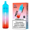 Vape device and packaging with 'Fizzy Cherry' flavor on a white background