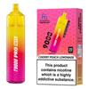 Vape device and packaging with 'Fizzy Cherry' flavor on a white background