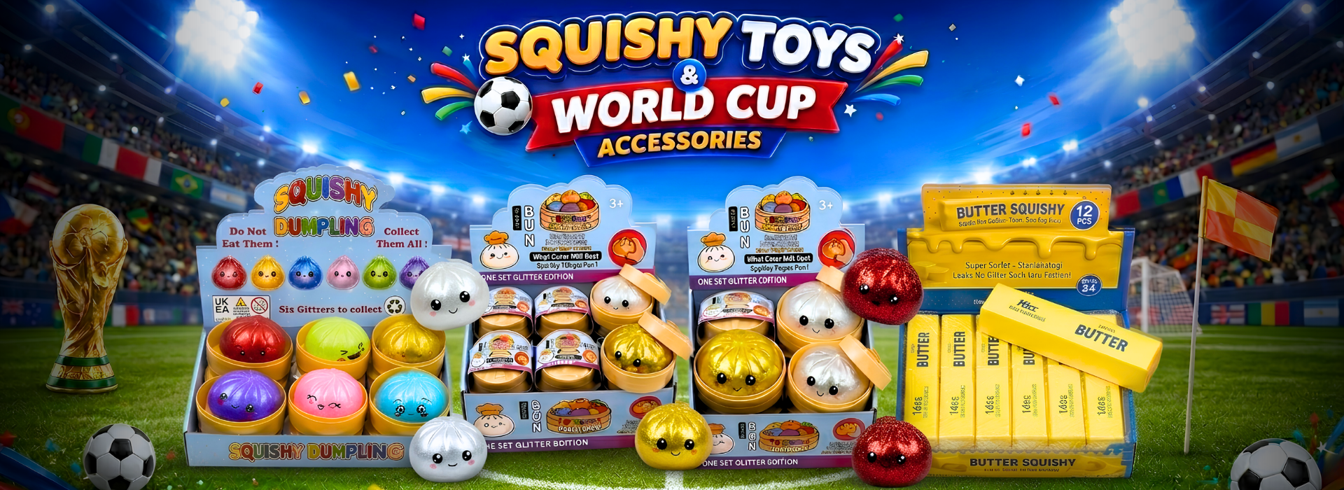 Squishy Toys & Worldcup accessories