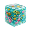 Squishy Life Cubes Ocean-Themed Stretchy Sensory Fidget Cube Toy with Floating Sea Life