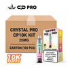Crystal Pro CP10K Kit 20mg Carton (100 Pcs) - Vapewholesalesupplier